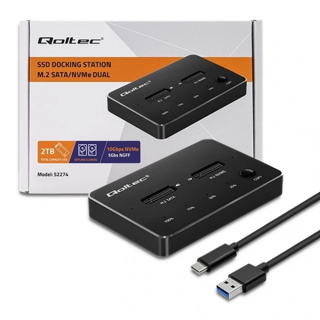 Stație de andocare SSD M.2 NVMe SATA USB-C Dual 4TB