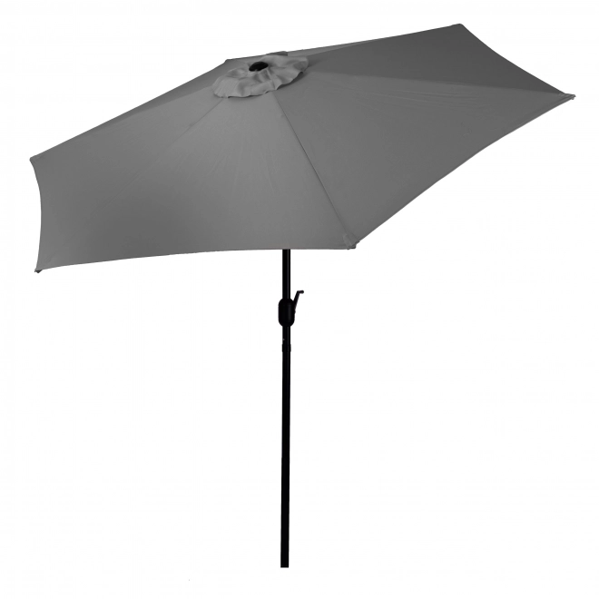 Umbrelă mare de grădină înclinată cu manivelă 6 spițe gri 270 cm