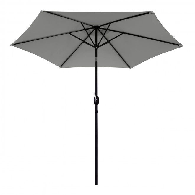 Umbrelă mare de grădină înclinată cu manivelă 6 spițe gri 270 cm
