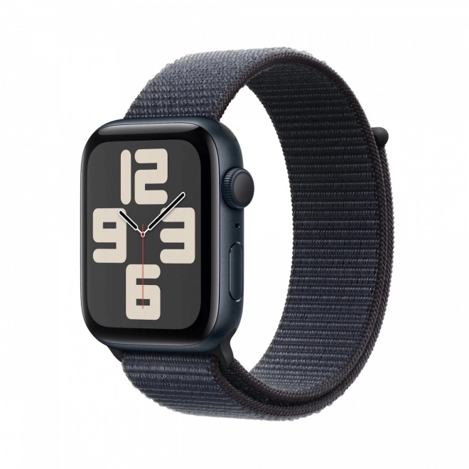 Apple Watch SE cu carcasă din aluminiu Midnight și curea sport Ink