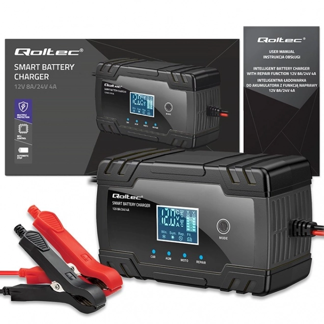 Încărcător inteligent microprocesor 12V/8A și 24V/4A cu funcție de reparație pentru acumulator AGM GEL