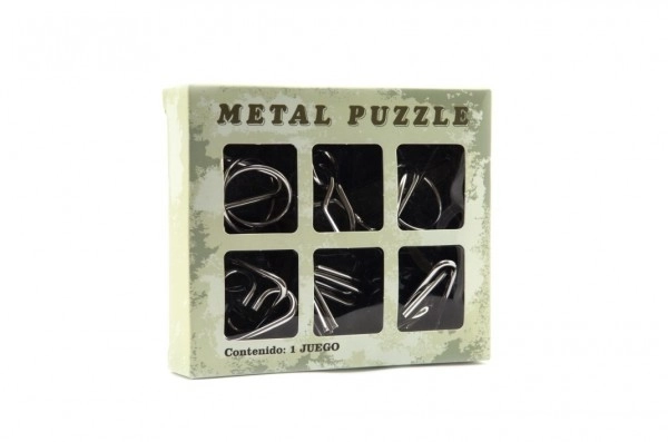 Set de puzzle-uri metalice 6 piese în cutie 14x12cm