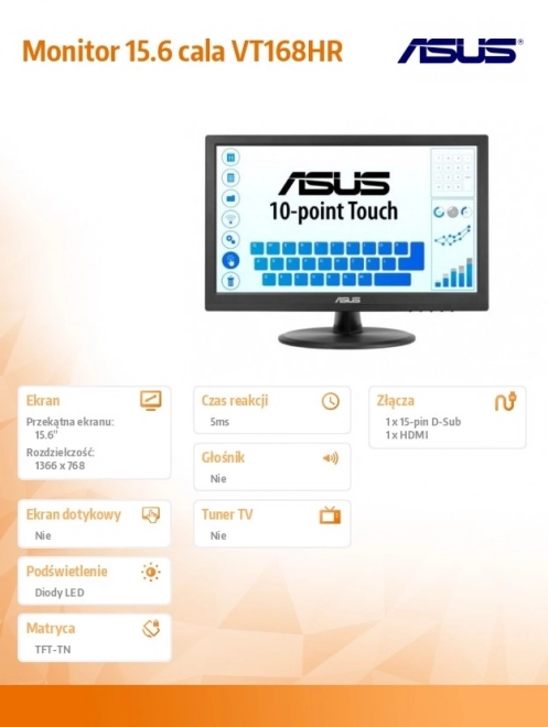 Monitor ASUS VT168HR 15,6 inci