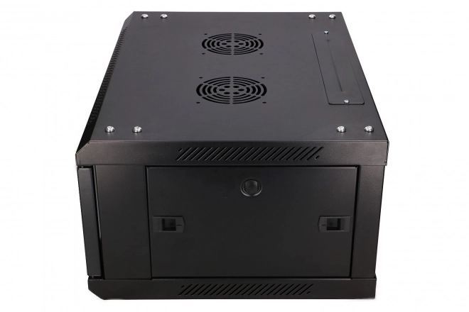 Dulap suspendat rack 4U 600x450 negru cu uși de sticlă