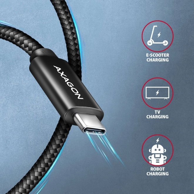 Cablu USB-C la USB-C, 1m, 240W, 8K HD, Negru