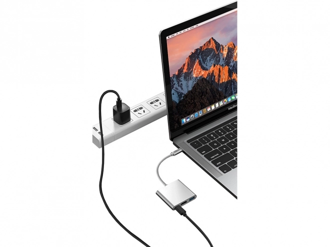Adaptor hub 3 in 1 usb-c usb 3.0 hdmi 4k