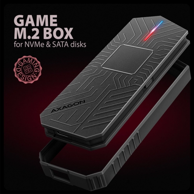 Carcasa externă din aluminiu pentru SSD M.2 NVMe/SATA cu interfață USB-C 3.2 Gen 2 pentru gaming