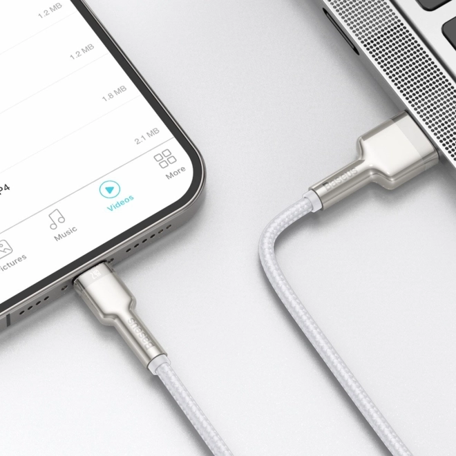 Cablu USB Lightning Baseus Cafule Alb