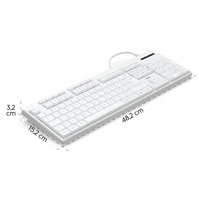 Tastatură cu cablu albă