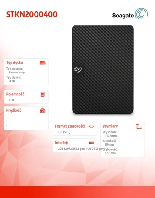 Dysk extern Seagate Expansion 2TB USB 3.0
