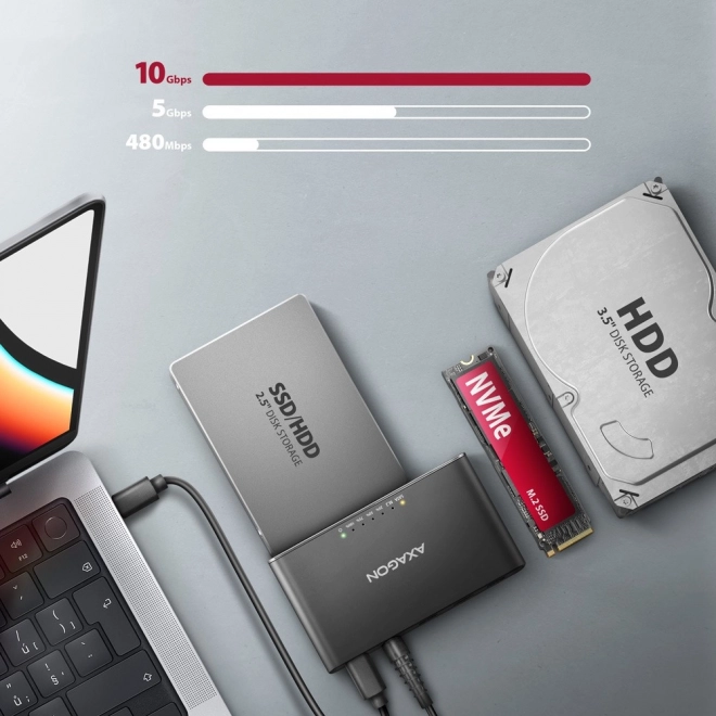 Adaptor USB-C 10 Gbps pentru clonare SSD și HDD