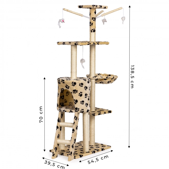 Ansamblu de joacă și zgâriere pentru pisici ModernHome 138 cm