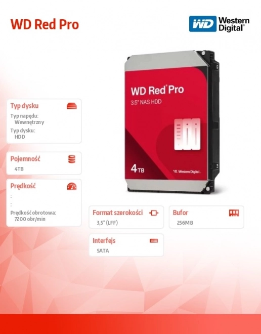 Hard disk WD Red Pro 4TB pentru sistemele NAS