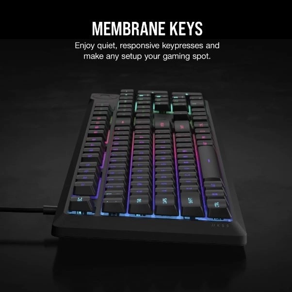 Tastatură mecanică Corsair K55 Core RGB neagră