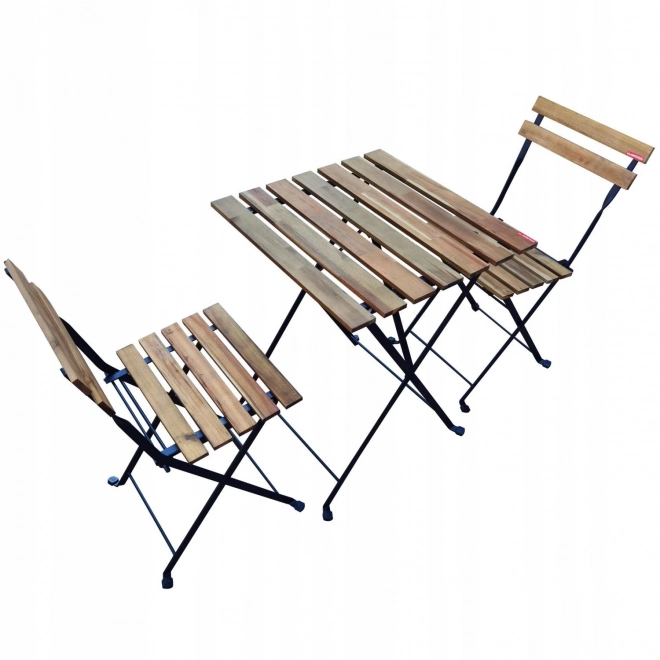 Set de mobilier de grădină din lemn de salcâm - masă și 2 scaune
