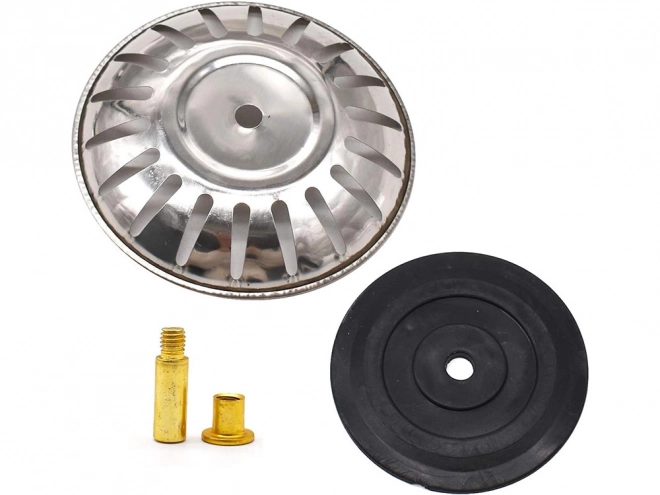 Sită metalică pentru chiuvetă cu coș mare și sifon