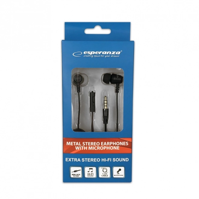 Căști intraauriculare metalice cu microfon