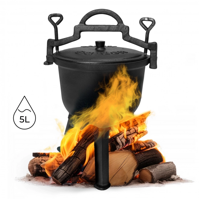 Ceaun de fontă 5L pentru foc de tabără MultiGarden