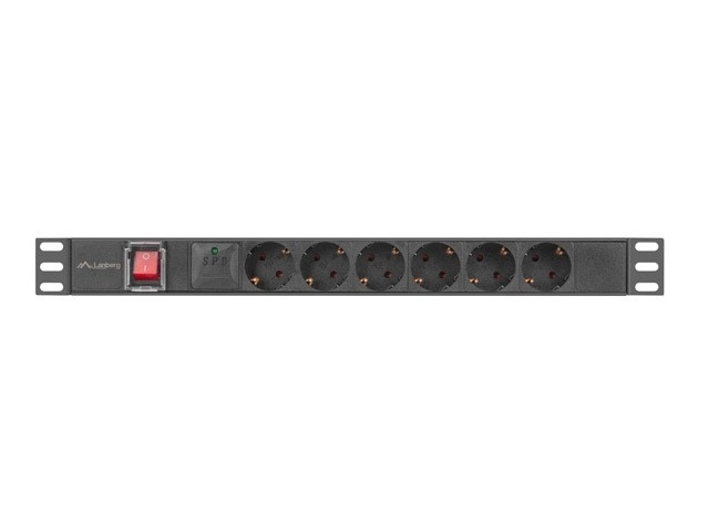 Listă de alimentare Rack PDU Lanberg 19 inci 1U 16A 5x Schuko neagră