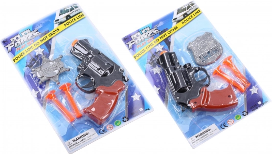 Pistolă de poliție cu insignă – set pentru copii 13 cm