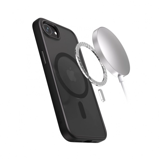 Husa Hybrid Frost Mag Cover pentru iPhone 16e MagSafe Negru