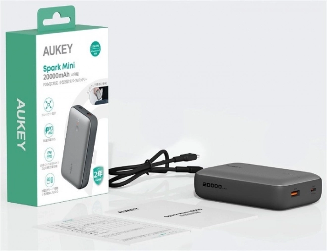 Mini powerbank Aukey cu capacitate de 20000mAh cu încărcare rapidă QC 3.0