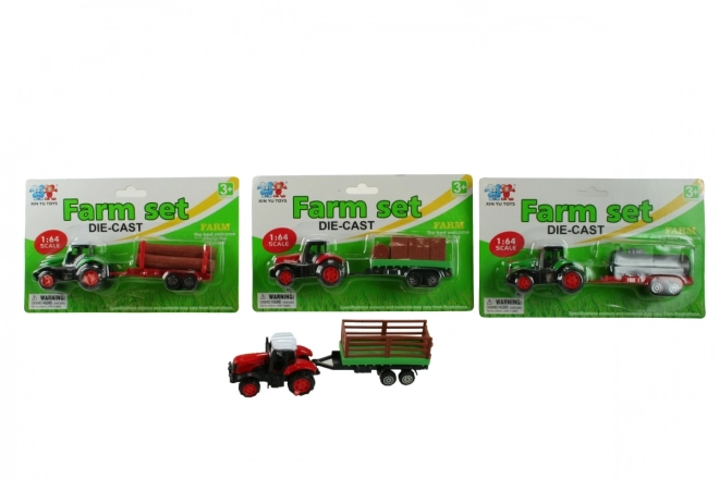 Tractor cu remorcă metalică