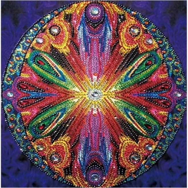 Pictură cu diamante 7D cerc mandală 30 × 30 cm
