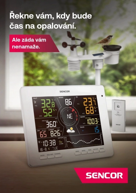 Stație meteorologică inteligentă WiFi cu senzor 7 în 1