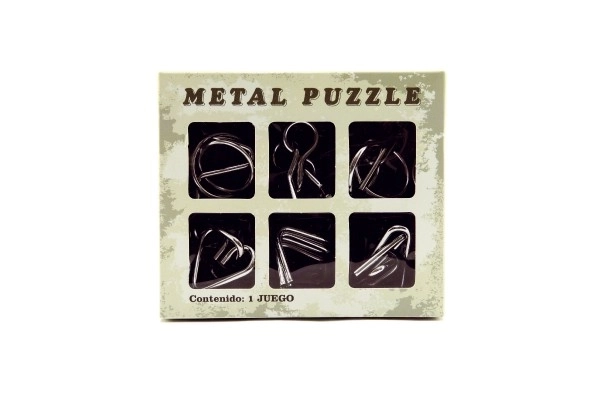 Set de puzzle-uri metalice 6 piese în cutie 14x12cm