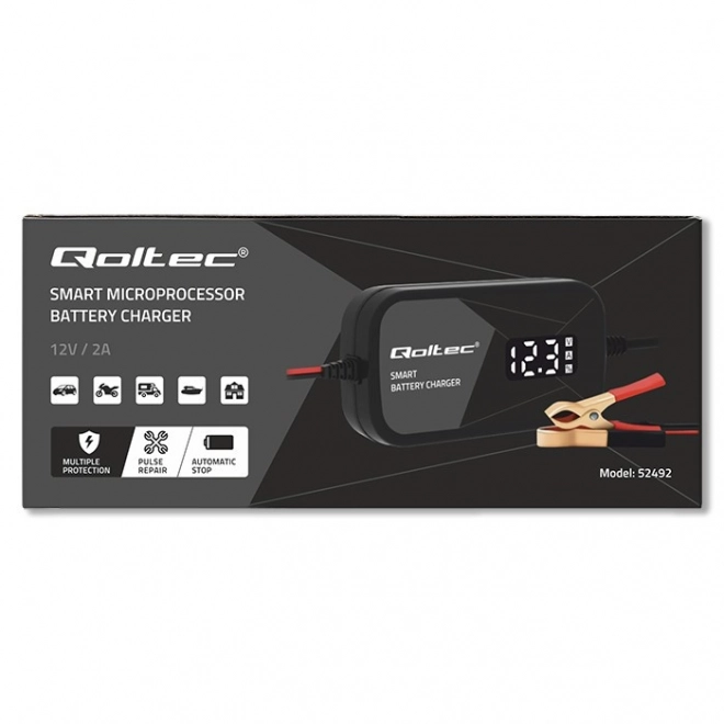 Încărcător inteligent cu microprocesor 12V 2A pentru acumulator AGM GEL cu funcție de regenerare și afișaj LCD