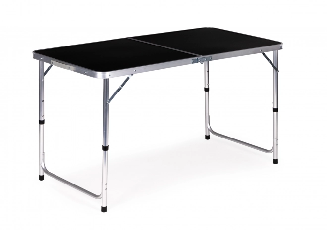 Masă turistică pliabilă pentru camping, blat negru 120 x 60 cm