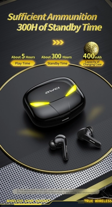 Căști Bluetooth T35 TWS pentru Gaming, Negru