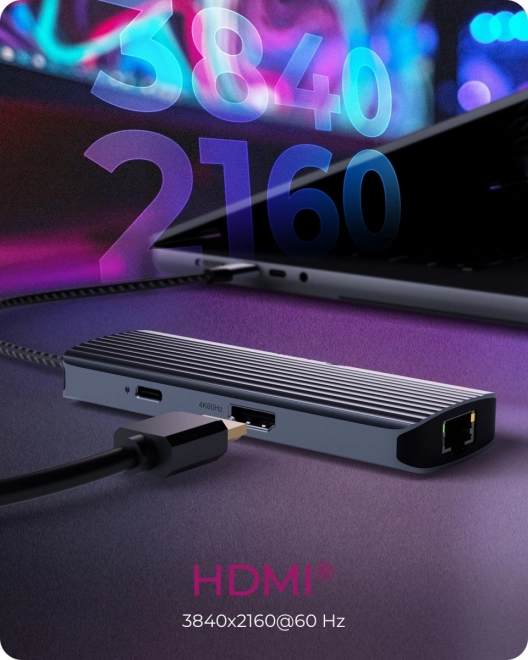 Stație de andocare 6 în 1 cu HDMI, USB, PD și LAN