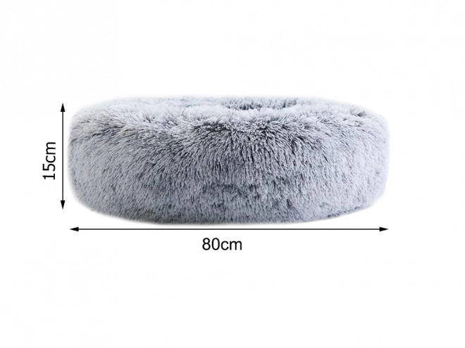 Pisică pufoasă pat moale canapea pernă 80 cm – gri deschis