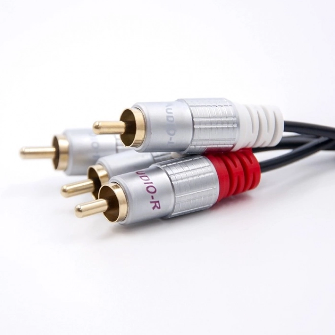 Cablu audio de interconectare 2×RCA tată – 2×RCA tată 3 m negru QOLTEC