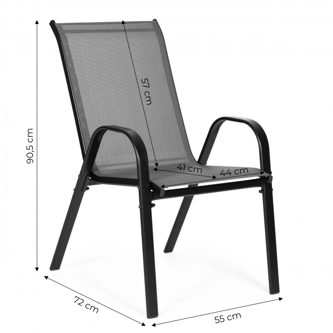 Set de scaune de grădină pentru terasă, balcon, culoare gri
