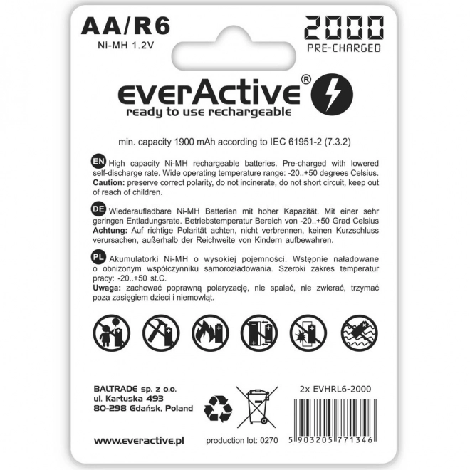 Acumulatori Ready To Use 2000 mAh AA