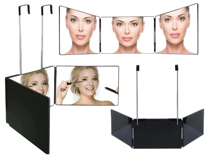 Oglindă pliabilă pentru cosmetice cu trei panouri