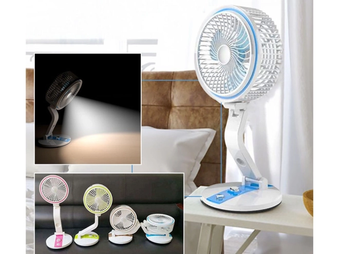 Ventilator pliabil portabil cu lumină LED și încărcare USB