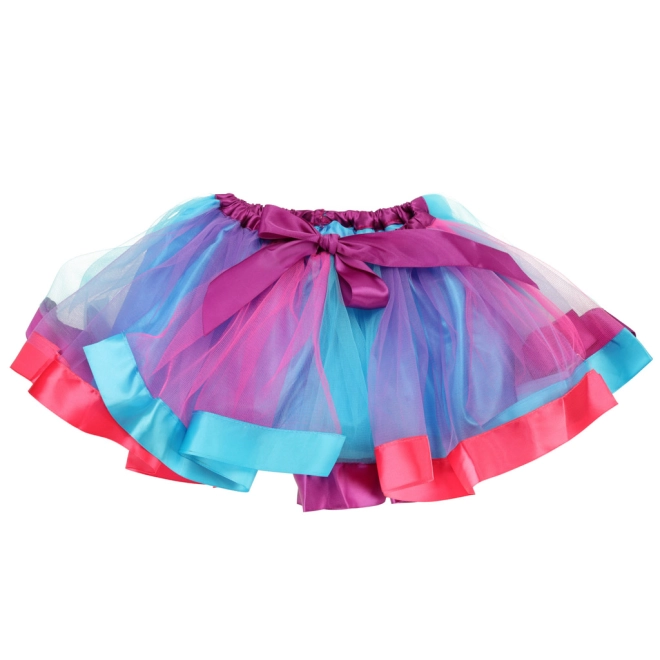 Fustă tutu pufoasă în culori curcubeu