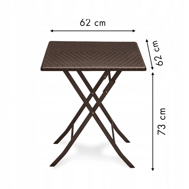 Măsuță de grădină pliabilă ratan balcon 62 cm