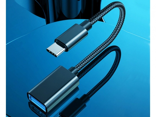 Adaptor USB-C la USB-A 3.0 OTG cu cablu împletit