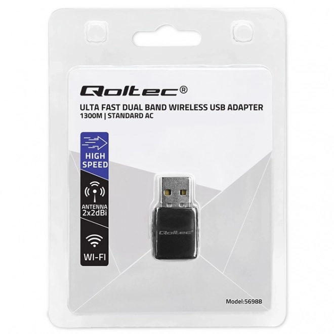 Adaptor wireless ultra-rapid dual mini WiFi 1300Mbps