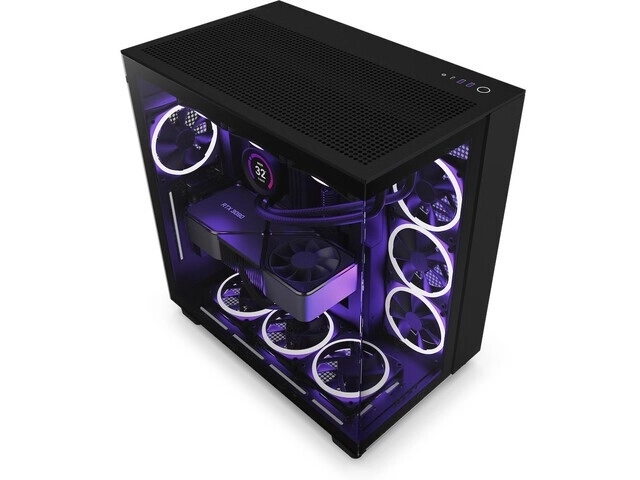 Carcasă NZXT H9 Flow cu fereastră negru
