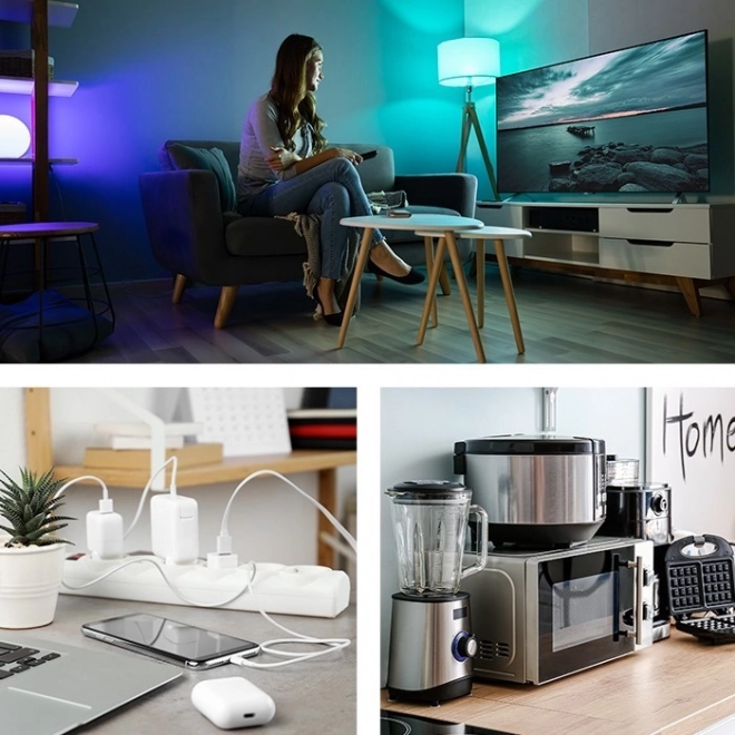 Prize prelungitor antifurt cu 4 prize 2,5m