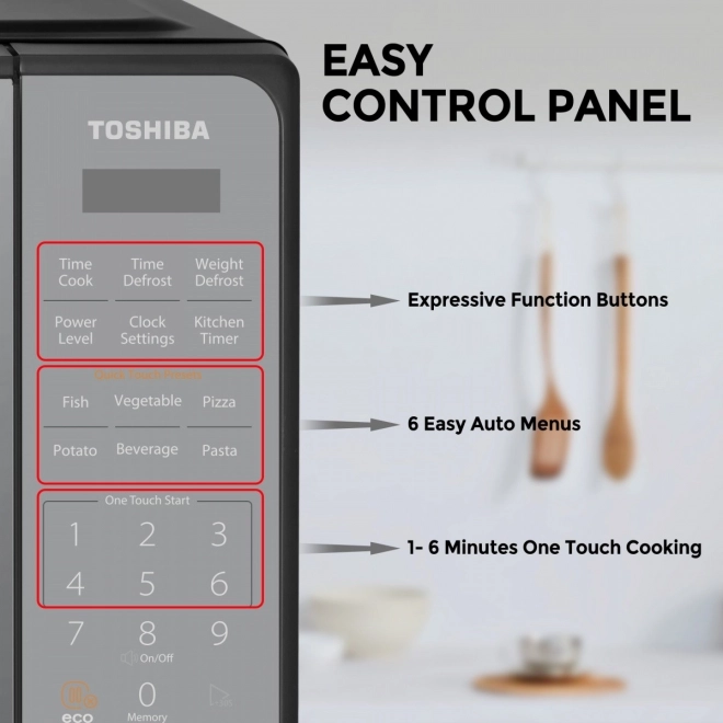 Cuptor cu microunde cu design oglindă Toshiba