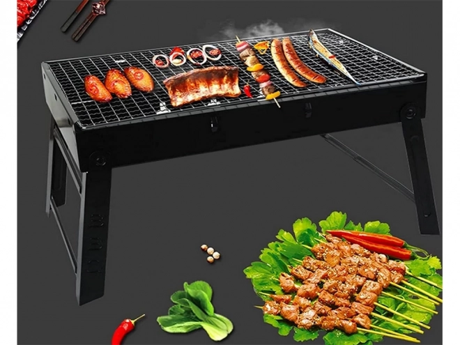 Grătar portabil pliabil pe cărbune pentru camping și BBQ
