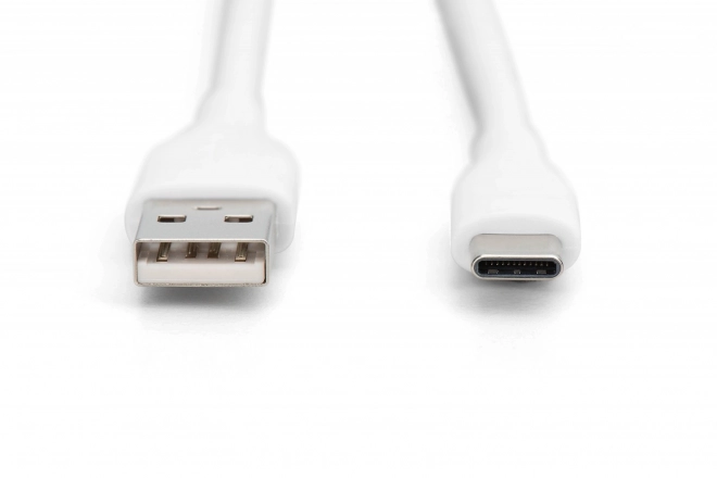 Cablu de alimentare USB-A la USB-C din silicon alb, 60W, 1m