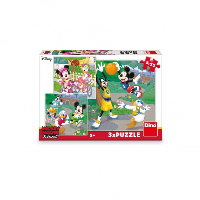 Puzzle Mickey Mouse și prietenii 3x55 piese